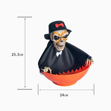 Load image into Gallery viewer, Halloween Skull Fruit Plate Spooky Electric Skeleton Candy Holder
