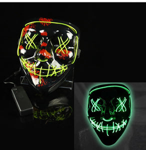 Glowing Mask LED Mask Halloween Clown Funny Bundy