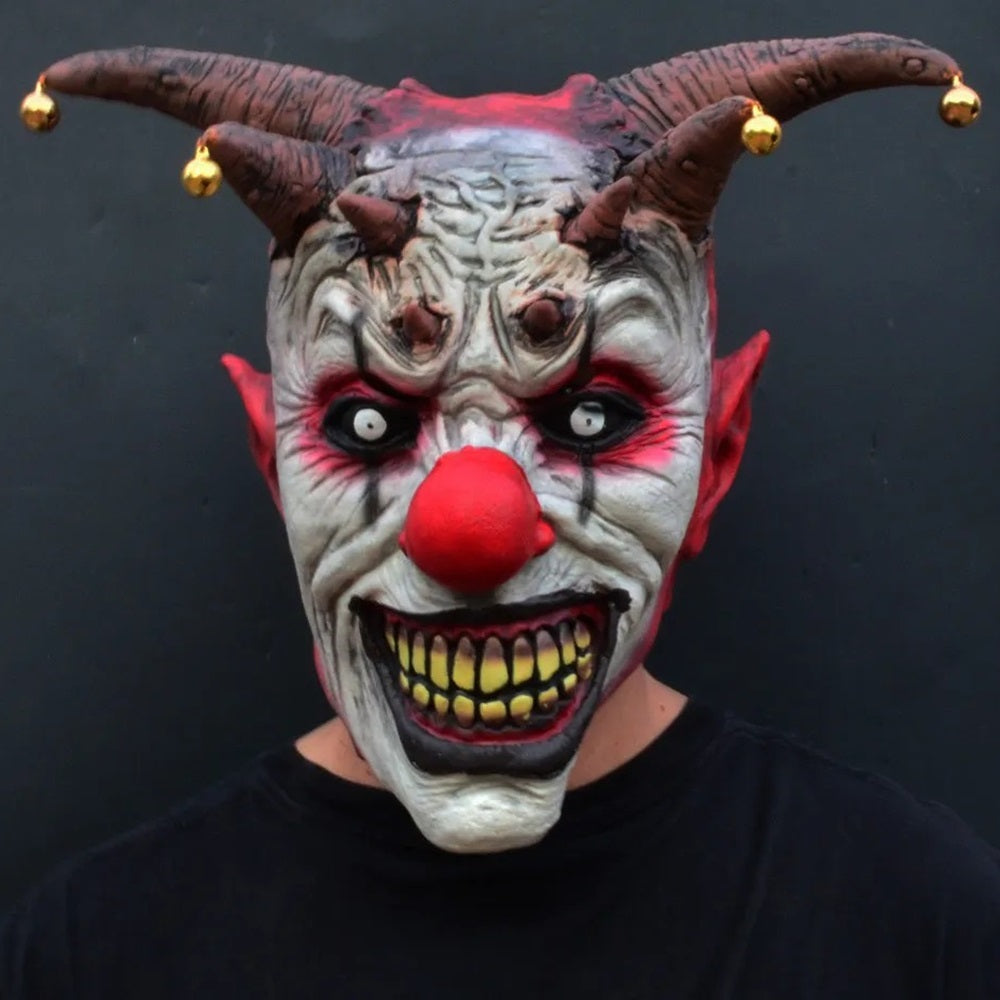 Creepy Evil Scary Halloween Clown Mask Latex Evil JESTER CLOWN