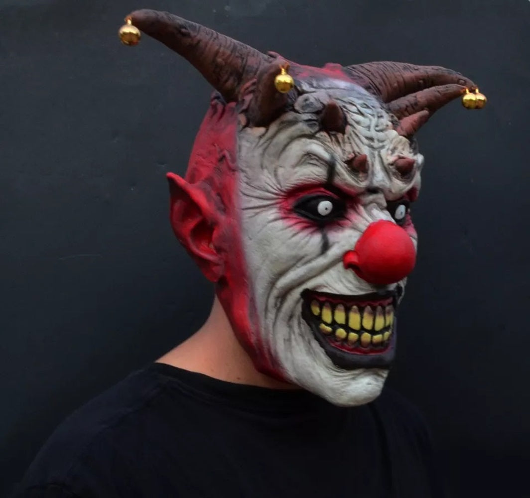 Creepy Evil Scary Halloween Clown Mask Latex Evil JESTER CLOWN