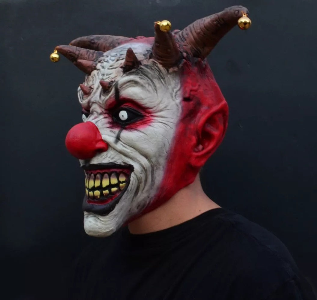Creepy Evil Scary Halloween Clown Mask Latex Evil JESTER CLOWN