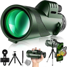 Load image into Gallery viewer, Professional High Grade 4k Monocular with Mobile Holder &amp; Tripod - Military Grade Waterproof Monocular Green
