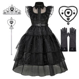 Wednesday Addams Costume Kids Black Dress