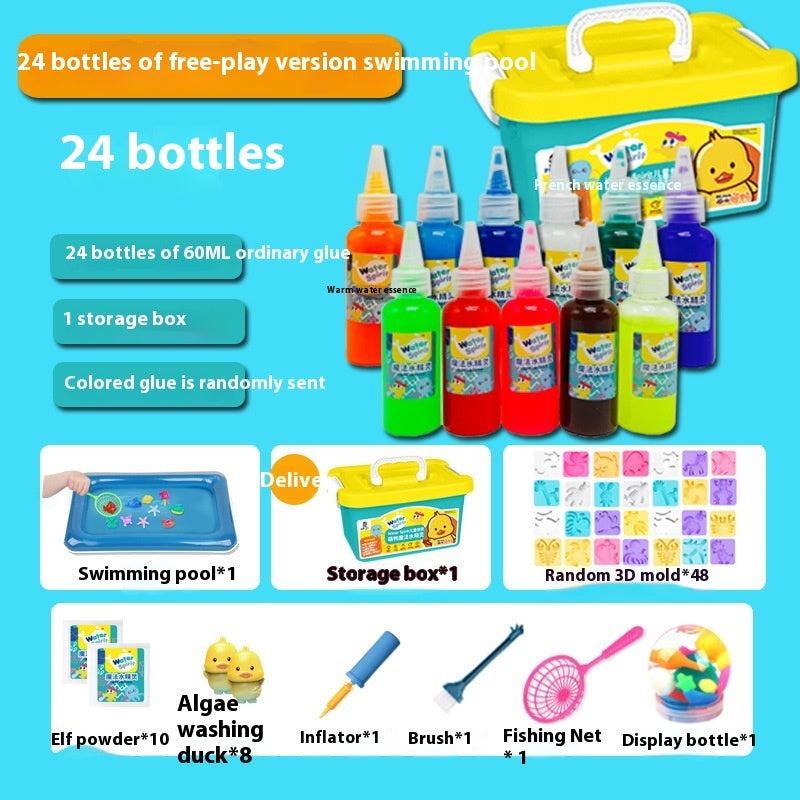 Magic Water Bottle Toy Set for Kids with Storage Box