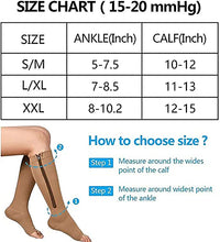 Load image into Gallery viewer, Zipper Compression Socks Open Toe Toeless Compression Socks for Women and Men
