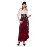 Official Pirate Costume Women Elegant Scarlet Pirate Dress