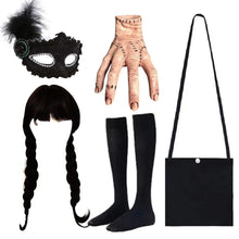 Load image into Gallery viewer, Official Wednesday Addams Costume Kids Black Dress
