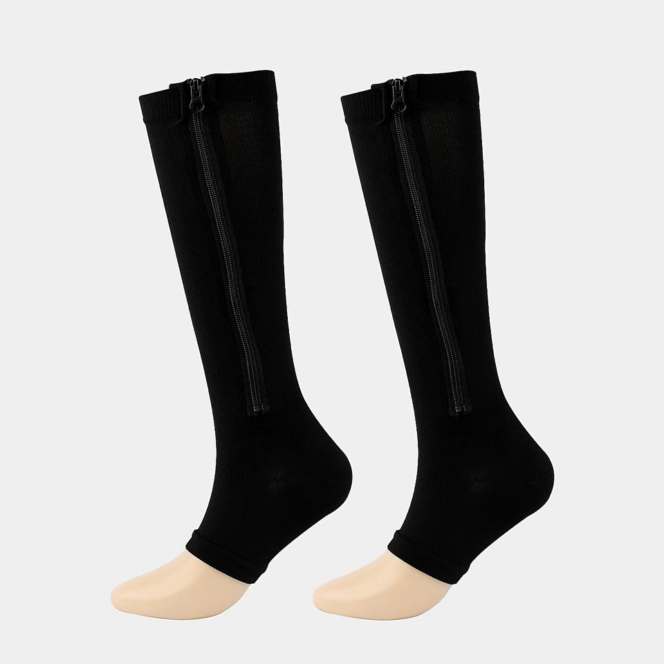 Zipper Compression Socks Open Toe Toeless Compression Socks for Women and Men