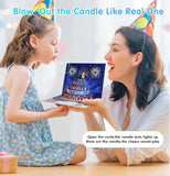 3D Musical Birthday Pop-Up Card with LED Lights, Blow-Out Candle & Free Banner