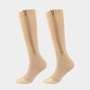 Zipper Compression Socks Open Toe Toeless Compression Socks for Women and Men