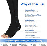 Zipper Compression Socks Open Toe Toeless Compression Socks for Women and Men