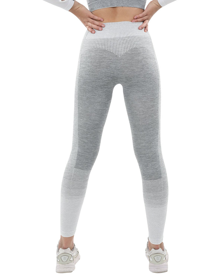 Bocana Seamless Leggings - Grey & White