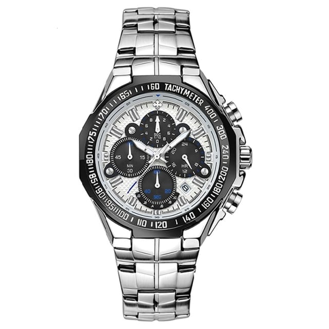 Wwoor Luxury Sports Relogio Masculino Men's Watch - Full Steel Waterproof Chronograph Quartz Wristwatch