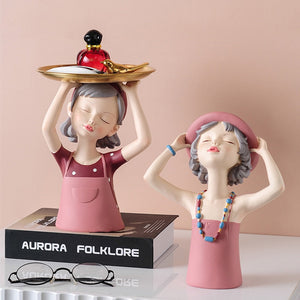 Home Decor Statue Girl Model Figurines for Interior Kawaii Room Decor Home Decoration Accessories for Living Room Gift for Girl