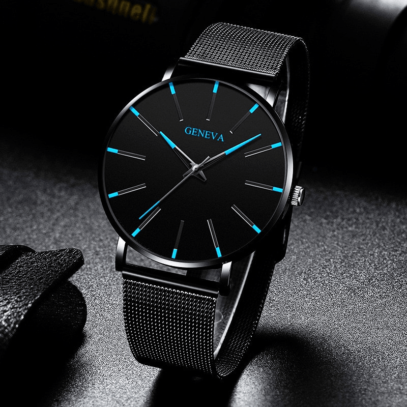 Geneva Luxury Minimalist Men's Watch - Full Steel Waterproof Relogio Masculino Wristwatch - Theshinemart