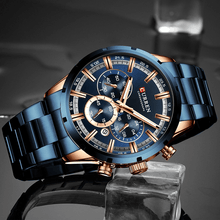 Load image into Gallery viewer, Curran Luxury Sports Quartz Men's Watch - Full Steel Waterproof Chronograph Wristwatch - Theshinemart

