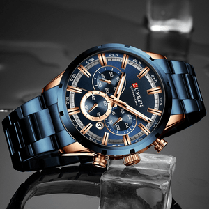 Curran Luxury Sports Quartz Men's Watch - Full Steel Waterproof Chronograph Wristwatch