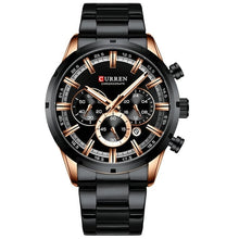Load image into Gallery viewer, Curran Luxury Sports Quartz Men's Watch - Full Steel Waterproof Chronograph Wristwatch
