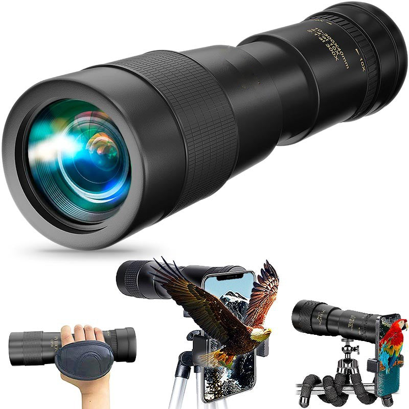 Professional 4K 10-300X40mm Super Telephoto Zoom Monocular Nanotechnology Super Telescope