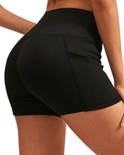 Load image into Gallery viewer, Calcao High Waist Yoga Shorts With Pocket - Black
