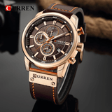 Curran Fashion Date Luxury Quartz Men's Watch - Waterproof Chronograph Hodinky Relogio Masculino Wristwatch - Theshinemart