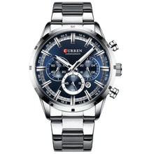 Load image into Gallery viewer, Curran Luxury Sports Quartz Men's Watch - Full Steel Waterproof Chronograph Wristwatch
