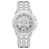 Relogio Masculino Luxury Full Diamond Gold Stainless Steel Quartz Wristwatch