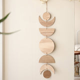 Wooden Moon Phase Garland Wall Decor Ramadan Decoration Boho Home Decor Bedroom Nursery Ornament Decor Craft Gift