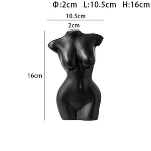 6.3inch Female Body Vase for Home Decor 16cm Ceramic Sculpture Vases for Boho Home Decor Creative Vase for Floral Arrangement