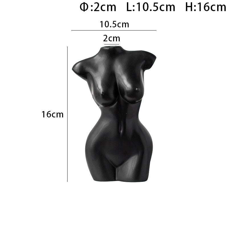 6.3inch Female Body Vase for Home Decor 16cm Ceramic Sculpture Vases for Boho Home Decor Creative Vase for Floral Arrangement