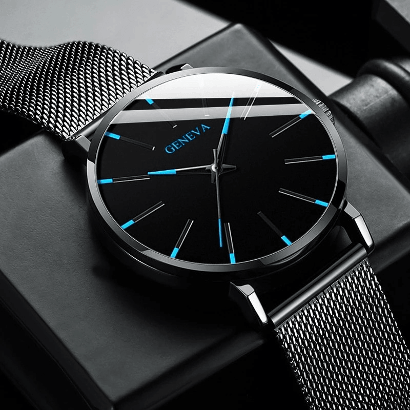 Geneva Luxury Minimalist Men's Watch - Full Steel Waterproof Relogio Masculino Wristwatch - Theshinemart