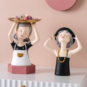 Home Decor Statue Girl Model Figurines for Interior Kawaii Room Decor Home Decoration Accessories for Living Room Gift for Girl