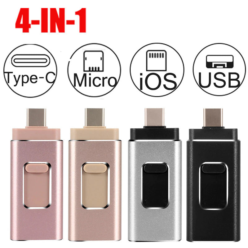 4 in 1 Photo Stick - USB Drive for iPhone iPad Android Mobiles