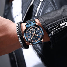 Load image into Gallery viewer, Curran Luxury Sports Quartz Men's Watch - Full Steel Waterproof Chronograph Wristwatch - Theshinemart
