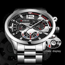 Load image into Gallery viewer, Deyros Luxury Quartz Men's Wristwatch - Full Steel Calendar Luminous Clock Watch - Theshinemart

