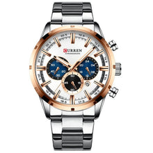 Load image into Gallery viewer, Curran Luxury Sports Quartz Men's Watch - Full Steel Waterproof Chronograph Wristwatch
