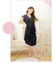 Load image into Gallery viewer, Free Shipping Women Lace Sexy Nightdress Girls Plus Size Bathrobe Large Size Sleepwear Nightgown Y02-3
