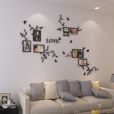 LOVE Letters 3D Acrylic Wall Stickers Photo Frames Sticker DIY Wall Decora Poster Family Picture Hanging Living Room Home Decor