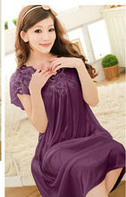 Load image into Gallery viewer, Free Shipping Women Lace Sexy Nightdress Girls Plus Size Bathrobe Large Size Sleepwear Nightgown Y02-3

