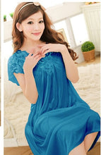 Load image into Gallery viewer, Free Shipping Women Lace Sexy Nightdress Girls Plus Size Bathrobe Large Size Sleepwear Nightgown Y02-3
