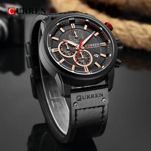 Curran Fashion Date Luxury Quartz Men's Watch - Waterproof Chronograph Hodinky Relogio Masculino Wristwatch - Theshinemart