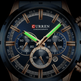 Curran Luxury Sports Quartz Men's Watch - Full Steel Waterproof Chronograph Wristwatch - Theshinemart