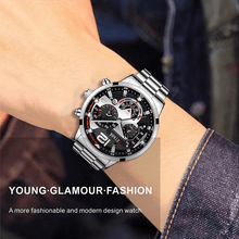 Load image into Gallery viewer, Deyros Luxury Quartz Men's Wristwatch - Full Steel Calendar Luminous Clock Watch - Theshinemart
