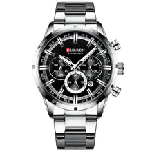 Load image into Gallery viewer, Curran Luxury Sports Quartz Men's Watch - Full Steel Waterproof Chronograph Wristwatch
