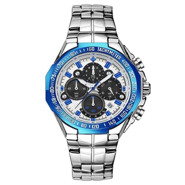 Wwoor Luxury Sports Relogio Masculino Men's Watch - Full Steel Waterproof Chronograph Quartz Wristwatch