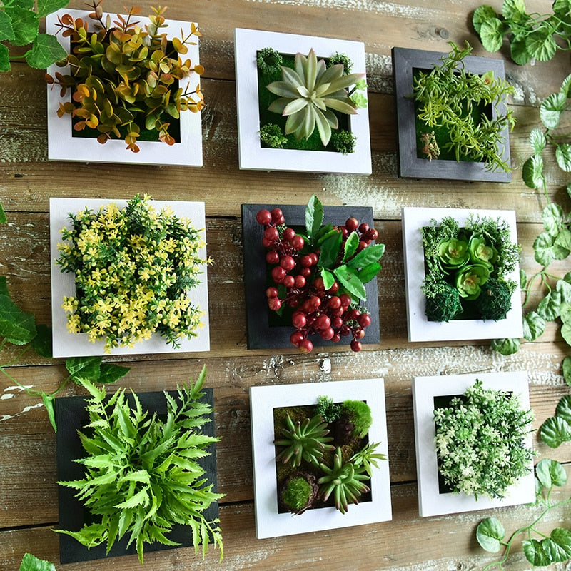 Artificial Plants Wall Decor Decoration for Bedroom Home Decor Artificial Plants Decoration Succulents Frame Wall Hanging Decor