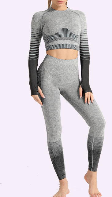 Bocana Seamless Sports Top - Grey & Black