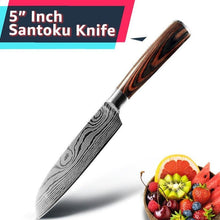 Load image into Gallery viewer, Damascus Kitchen Knife Set
