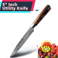 Load image into Gallery viewer, Damascus Kitchen Knife Set
