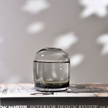 Load image into Gallery viewer, Flower Vase Grey Glass Living Room Decoration Terrarium Vase Morden Deco Home Terrarium for Flower Vases Wedding Decor вазы
